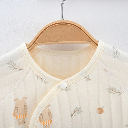 Baby romper met lange mouwen – 3-laags katoen – lente/herfst – unisex kruippakje/boxpakje voor pasgeborenen