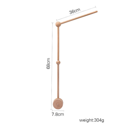 Houten mobiel – met konijntjes & speelse figuurtjes – voor babybed of commode