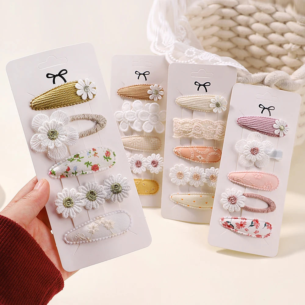 5-delige set baby haarclipjes – strikjes & bloemetjes – schattige haaraccessoires voor peuters